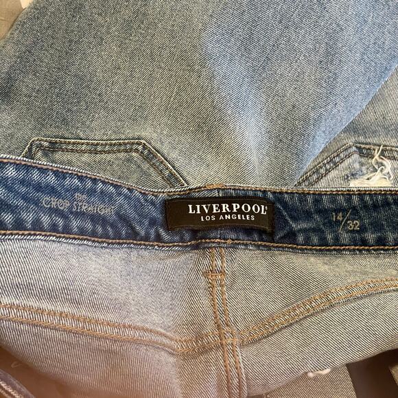 Liverpool Los Angeles US 14/32 light wash The Crop Straight raw hemline ripped - Picture 4 of 8